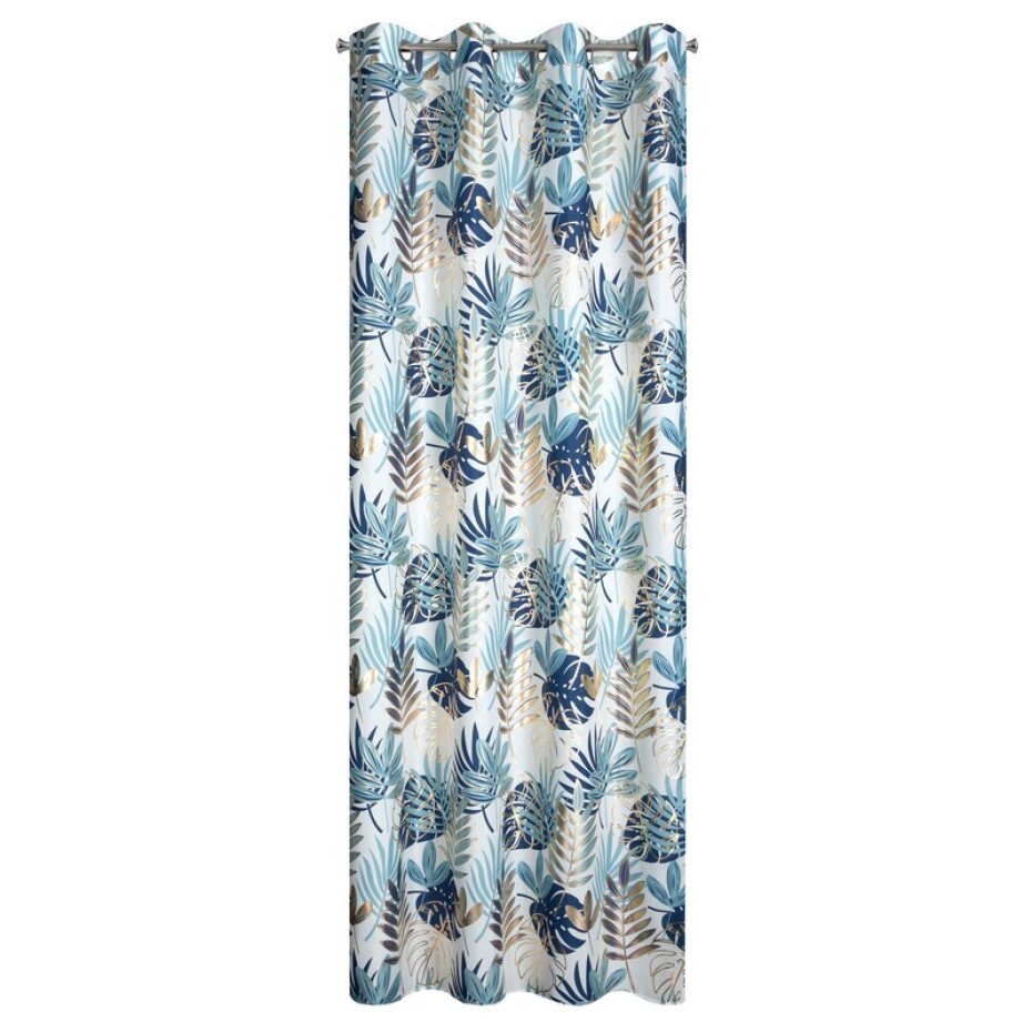 ArtFir Závěs MALTA K | modré listy 140 x 250 cm - main (3)