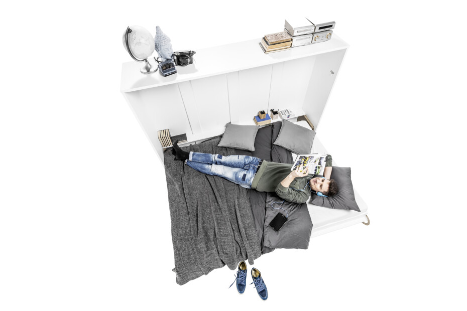 Dig-net nábytek Sklápěcí postel Lenart Concept PRO CP-02 | 120 x 200 cm Barva: CP-02p bílý lesk / bílá - main (11)