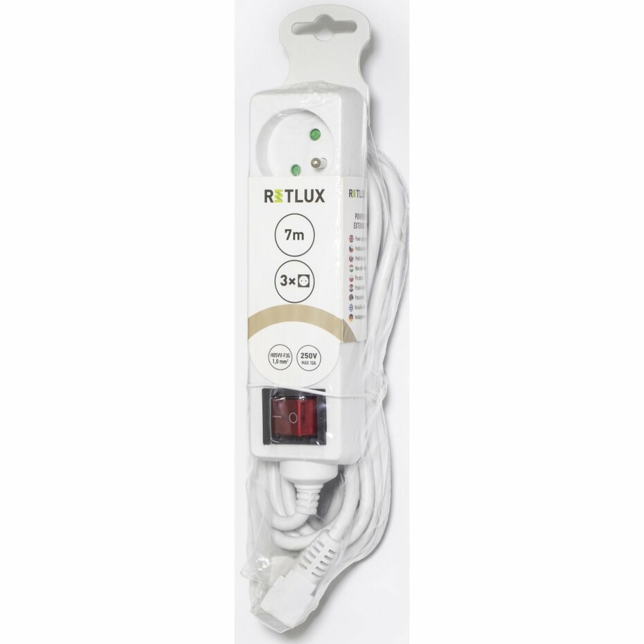 Retlux RPC 22 Prodlužovací kabel s vypínačem, 3 zásuvky, 7 m - main (1)
