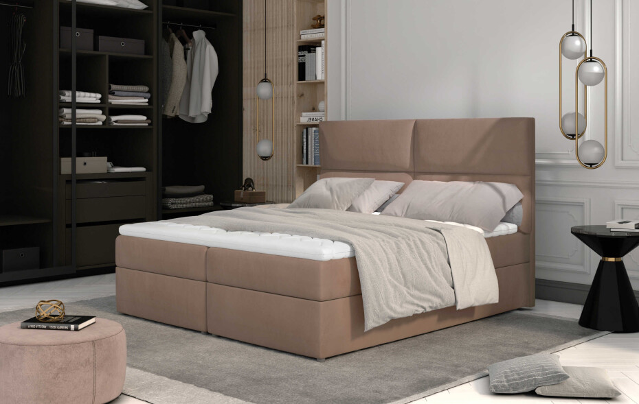 Artelta Manželská postel AMBER Boxspring | 180 x 200 cm Barevné provedení AMBER: Berlin 03 - main (8)