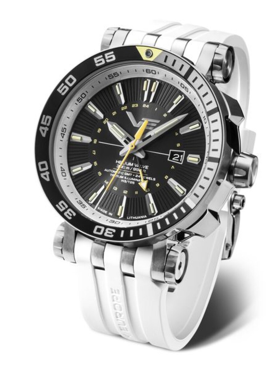 Vostok Europe Energia Rocket Automatic GMT NH34-575A718 - Bílý silikonový řemínek - main (0)