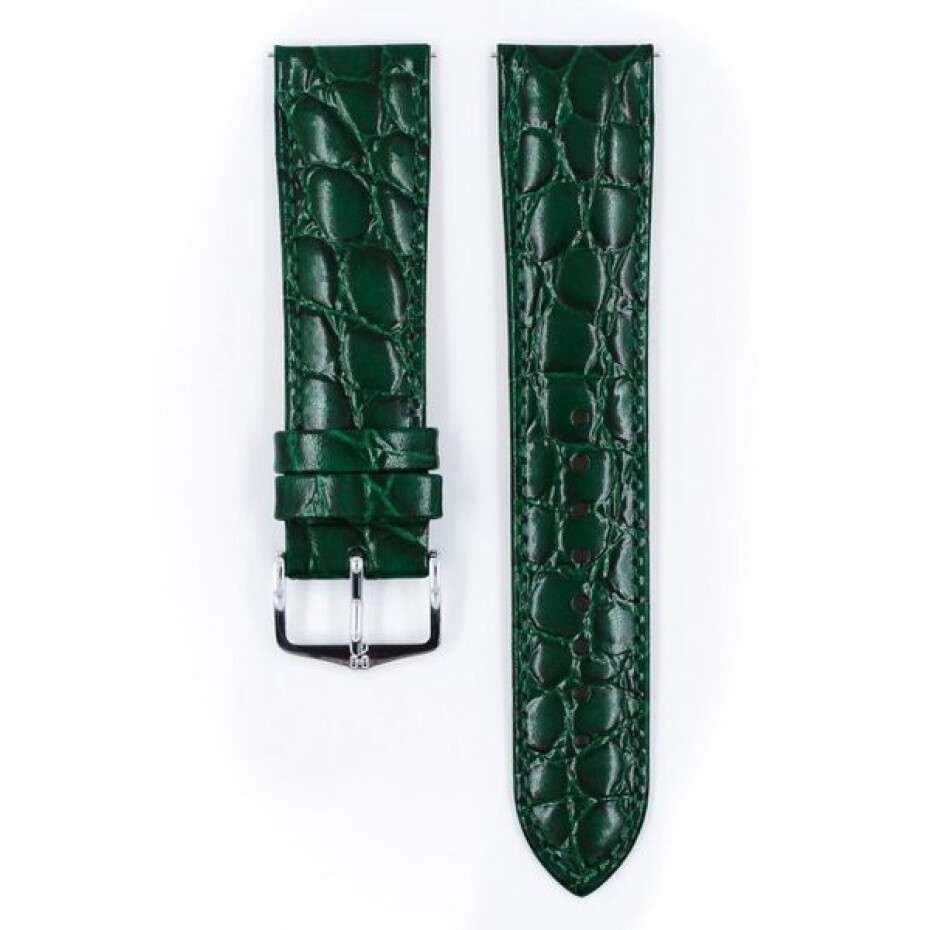 Řemínek Hirsch Crocograin (NO QR) - zelený - 16 mm - M – Střední délka - 14 mm - Zlatá - main (2)
