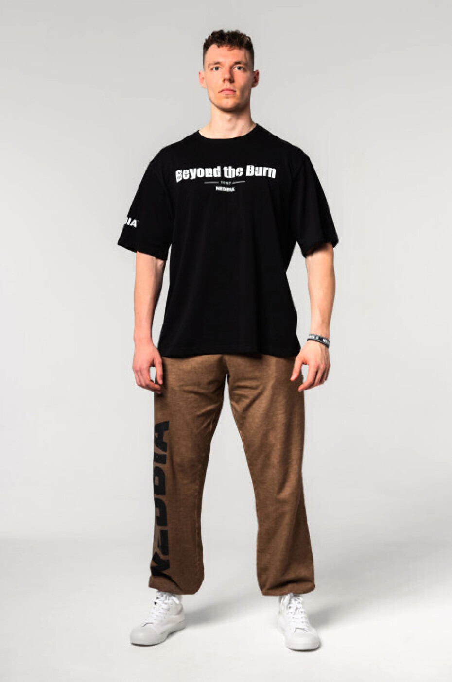 Pánské tričko Nebbia  Heavyweight Cotton Oversized T-shirt GRIND Black XL - main (2)