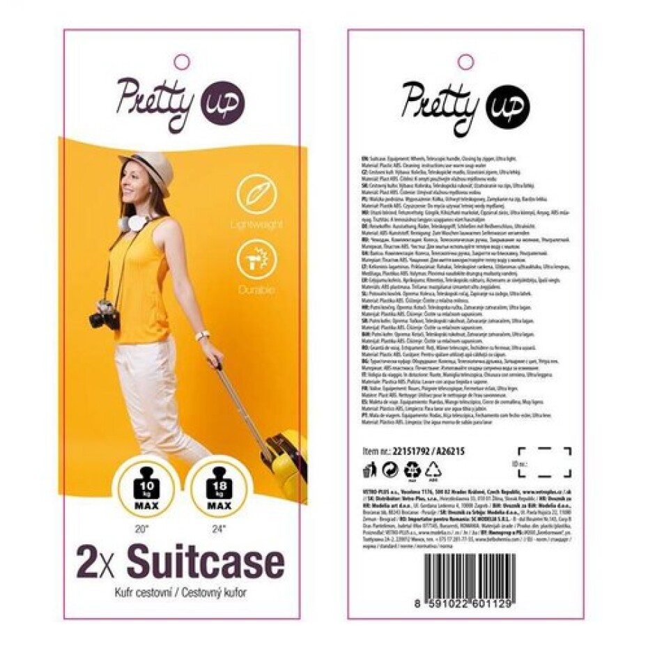 Pretty UP 2dílná sada cestovních kufrů ABS25, antracit - main (8)