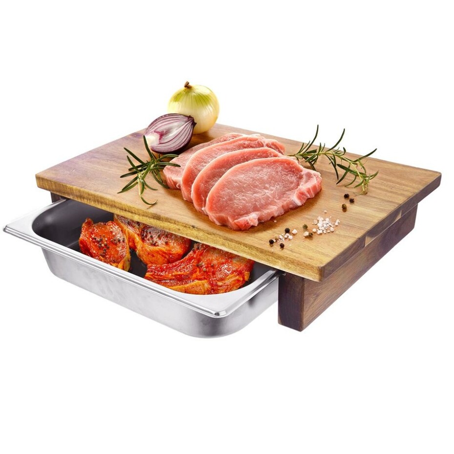 Prkénko bambus 42x29 cm+zásobník nerez  - main (3)