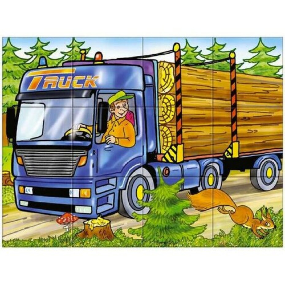Kostky kubus Mašinka dřevo 12ks v krabičce 16x12x4cm - main (7)