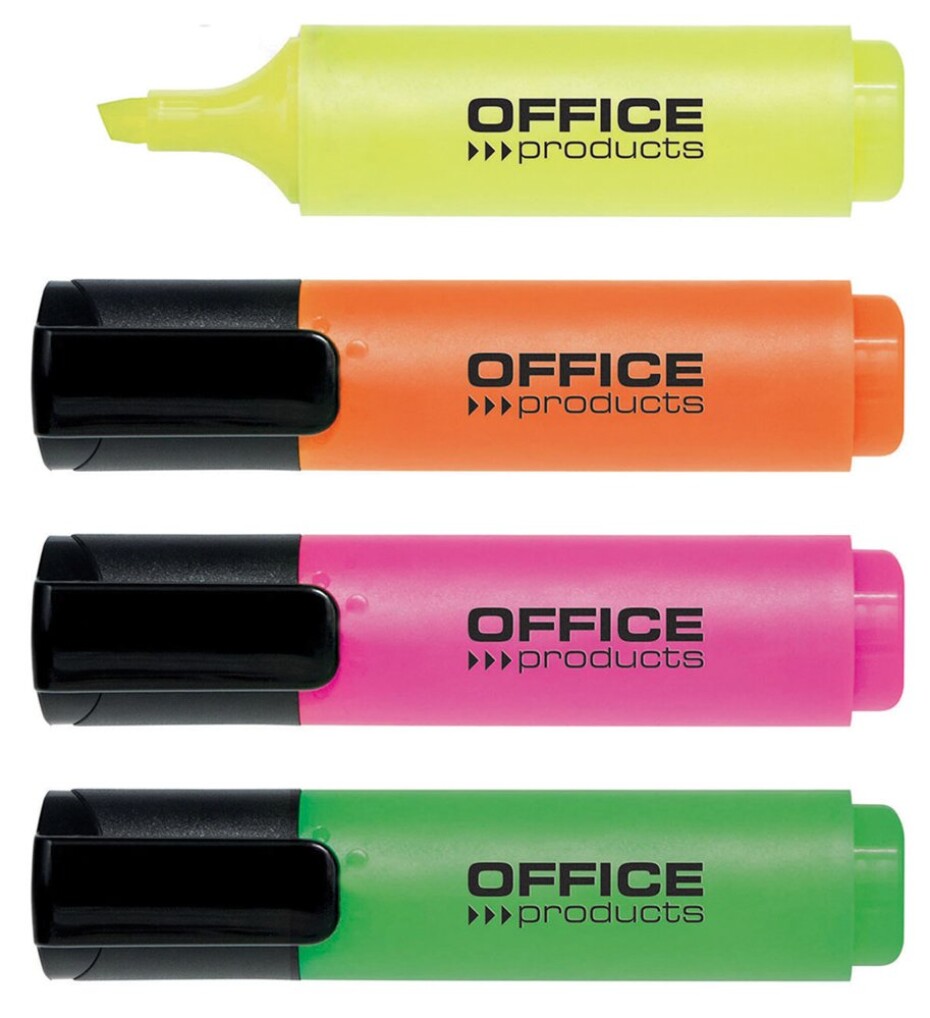 Office Products zvýrazňovače, š. stopy 2-5 mm, sada 4 barev - main (0)