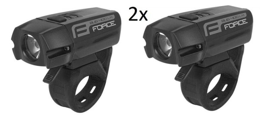 Set 2x Force BUG 400LM USB světlo přední, černé - main (0)