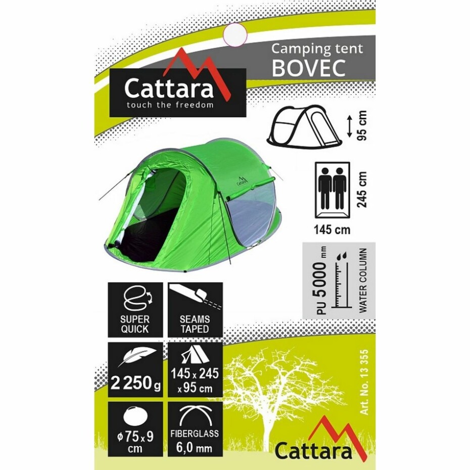 Cattara Stan pro 2 osoby Bovec zelená, 245 x 145 x 95 cm - main (2)