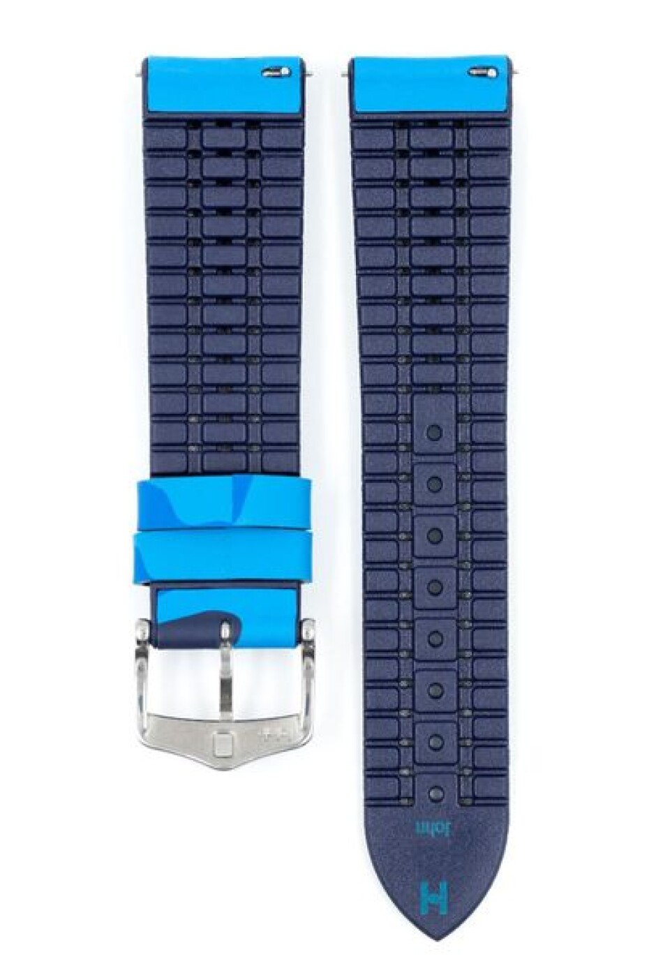 Řemínek Hirsch John - modrý - 22 mm - L – Standardní délka (doporučujeme) - 20 mm - Černá - main (2)
