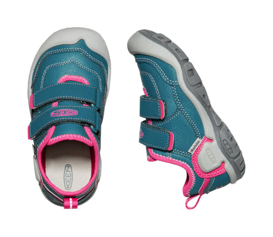 Dětská outdoorová obuv Keen Knotch Hollow Ds Blue Coral/Pink Peacock  US 13 - main (2)