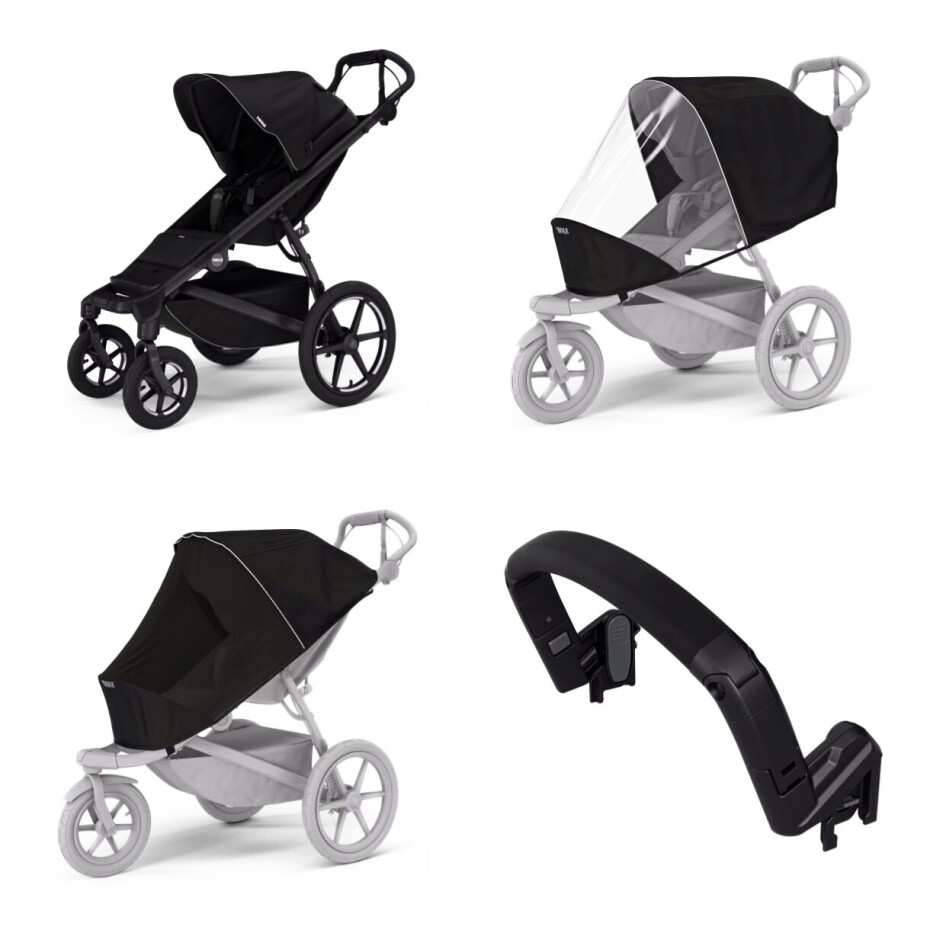 Městský kočárek Thule Urban Glide 4-wheel Black + madlo + pláštěnka + moskytiéra - main (0)