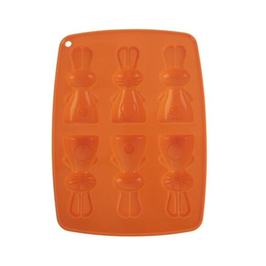Orion Forma silikon čokoláda zajíčci 6, oranžová  - main (1)