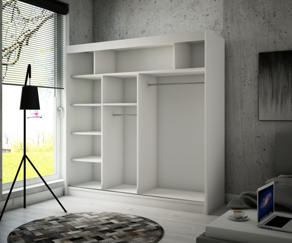 ArtAdrk Šatní skříň GILTON | 200 cm Barva: Bílá - main (3)