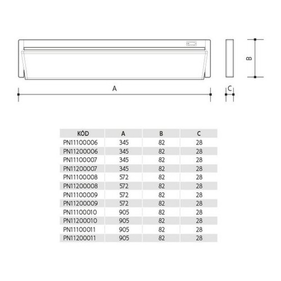 Panlux Kuchyňské LED svítidlo Versa, š. 34,5 cm, 5 W, IP20 - main (3)