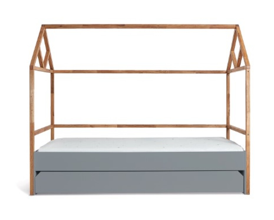 ArtBel Dětská postel s přistýlkou ​​LOTTA domeček | šedá 90 x 200 cm - main (1)