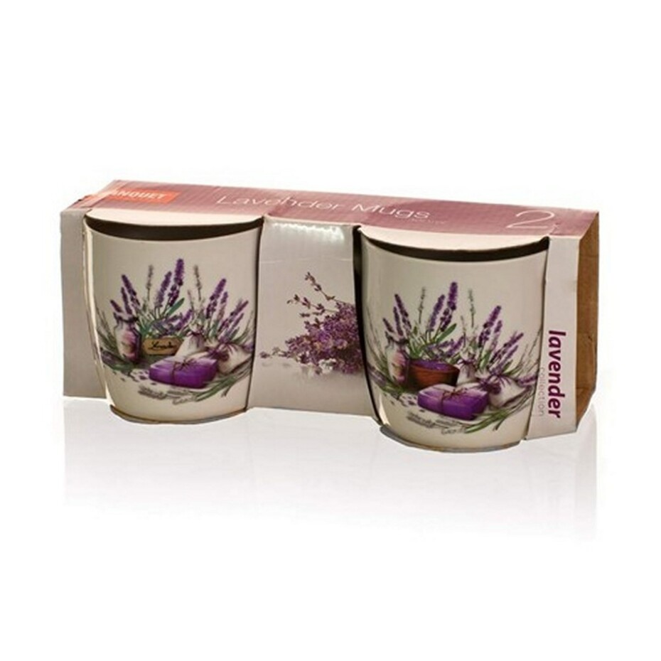 BANQUET Sada keramických hrnků LAVENDER 360 ml, 2 ks 60JG007 - main (1)