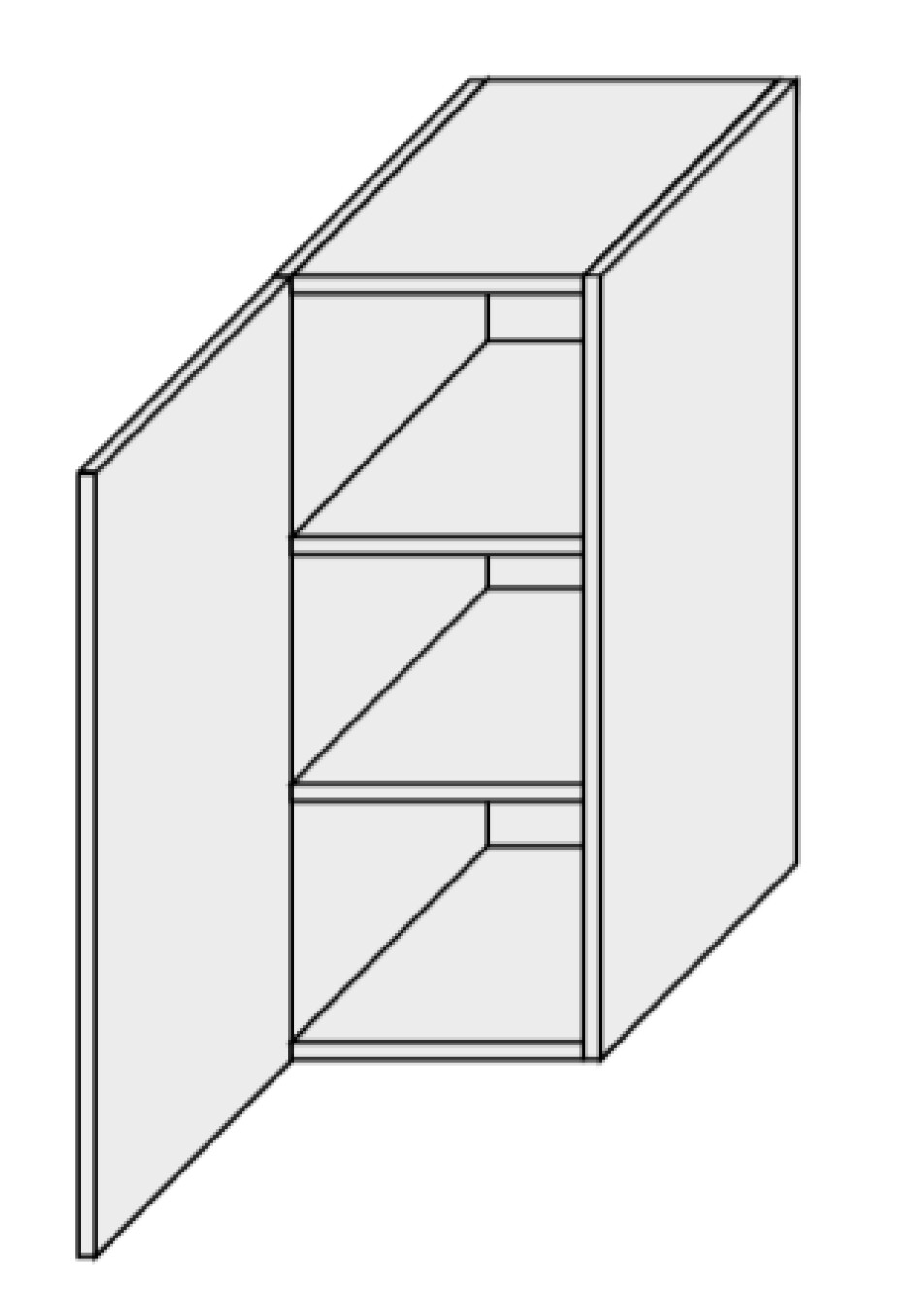ArtExt Kuchyňská skříňka horní, W2 / 30 Tivoli Barva korpusu: Grey - main (1)