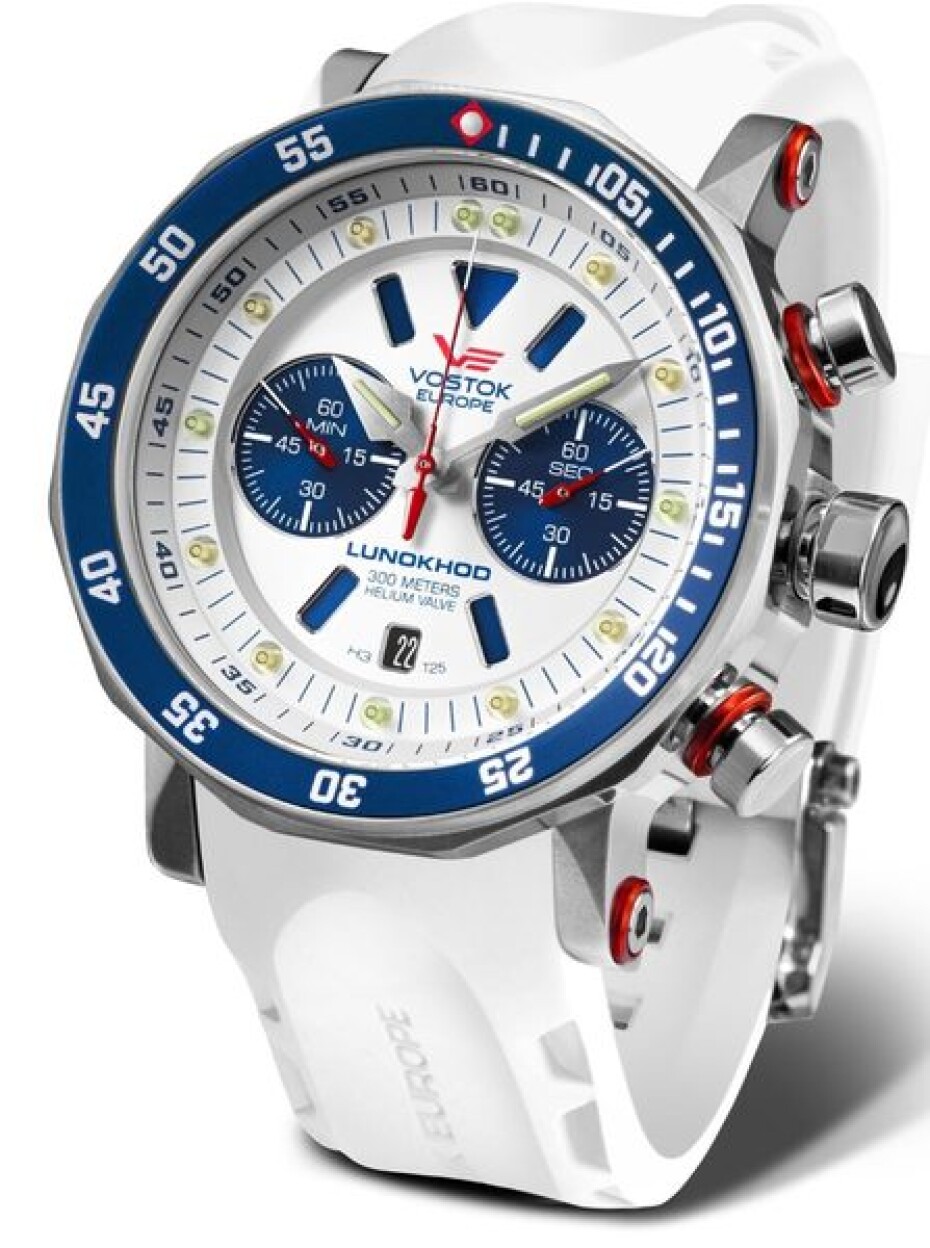 Vostok Europe Lunochod-2 Chrono Line 6S21-620A630 - Bílý silikonový řemínek - main (0)