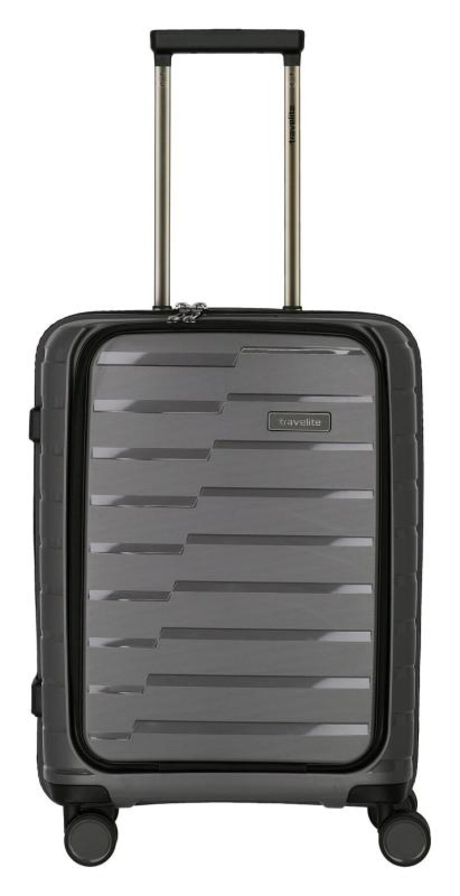 Travelite Air Base 4w S Front pocket Anthracite kufr + kosmetická taštička zdarma - main (0)