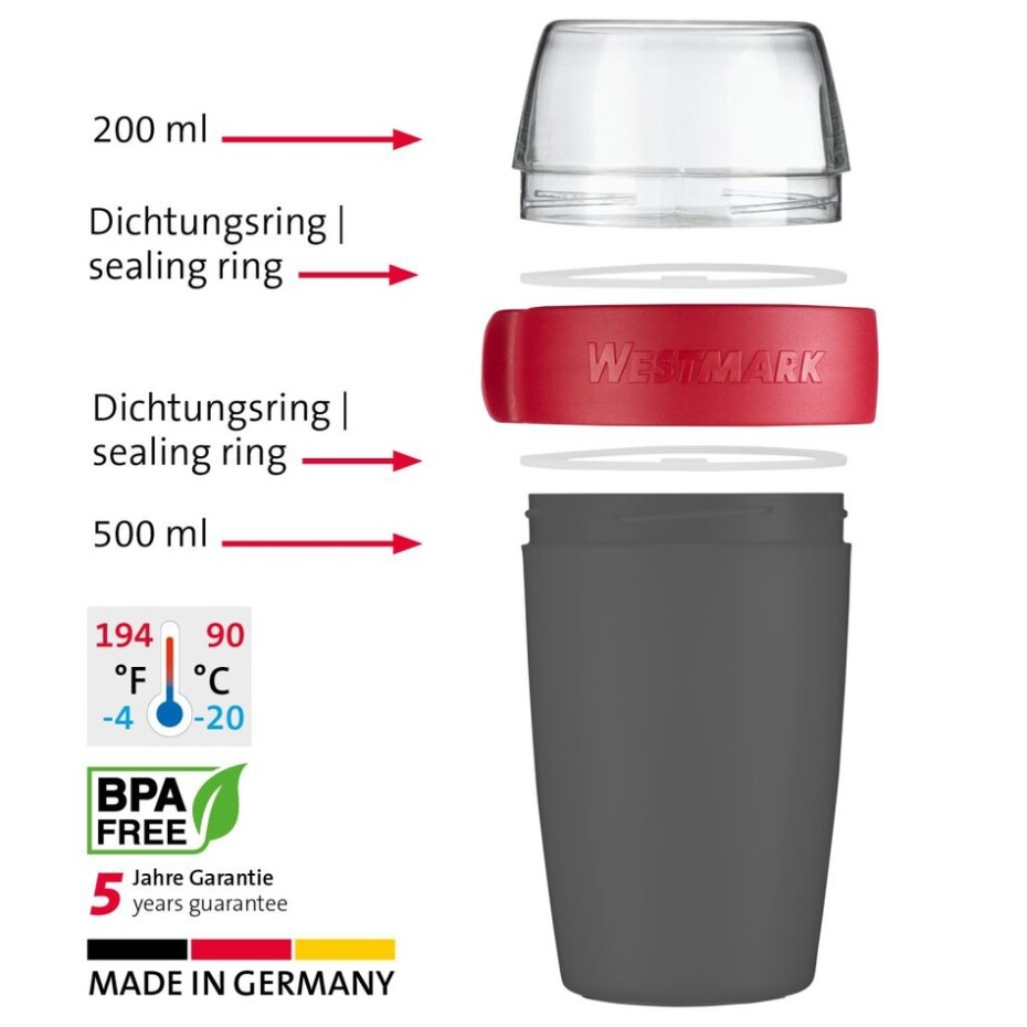 Westmark Dvoudílná dóza na svačinu, 700 ml, antracit - main (4)
