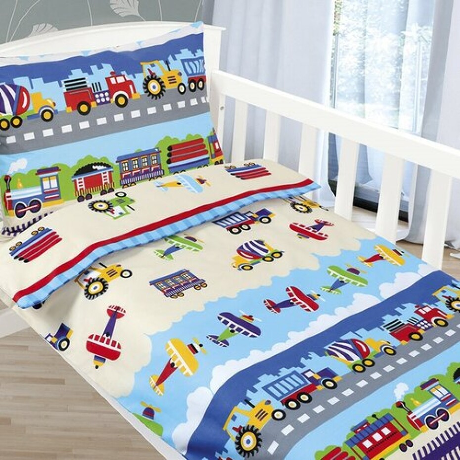 Bellatex Dětské povlečení Agáta Letadla a auta, 90 x 135 cm, 45 x 60 cm - main (0)