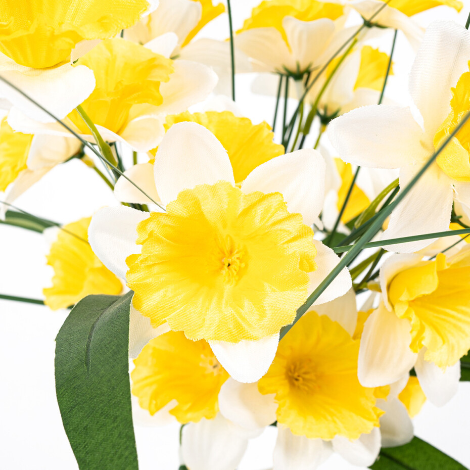 Umělá květina Narcis žlutobílá, 40 cm - main (1)