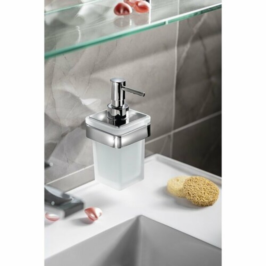 GEDY A88113 Samoa dávkovač mýdla 170 ml, mléčné sklo/chrom - main (1)