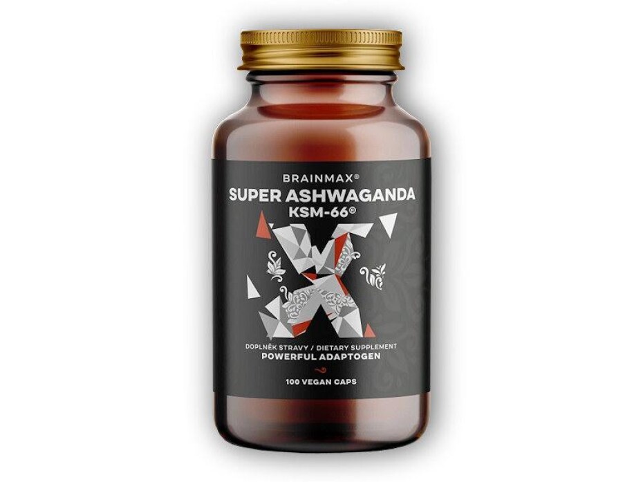 BrainMax Super Ashwagandha extrakt KSM-66 100 rostlinných kapslí - main (0)
