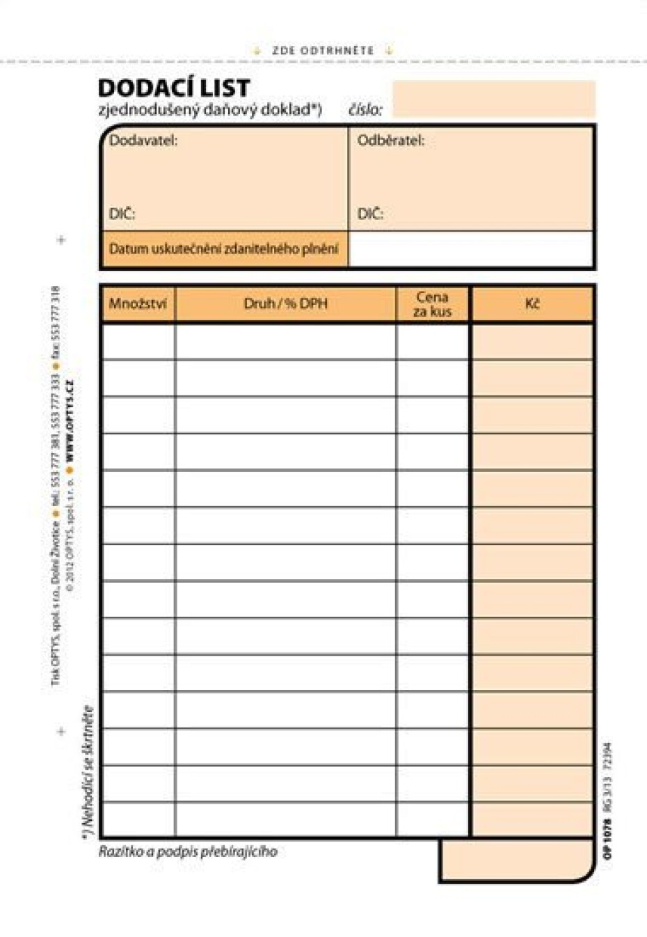 Dodací list, A6, 100 listů, NCR - main (0)