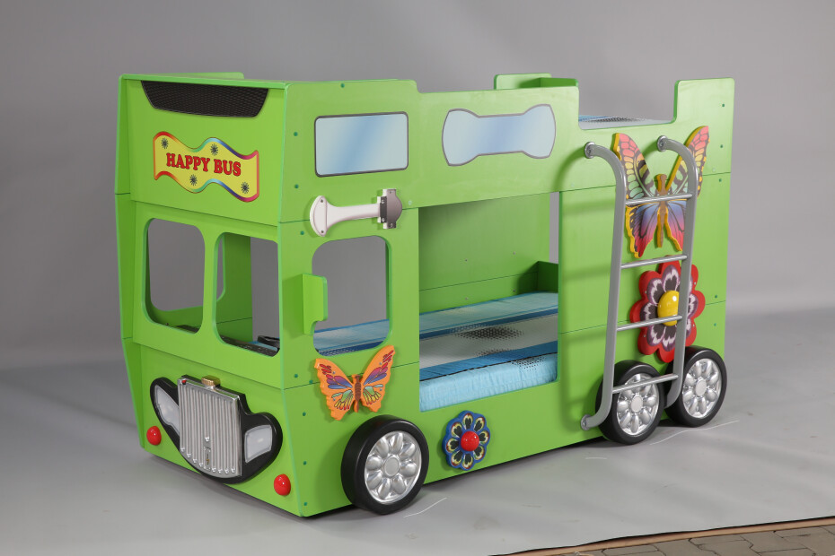 Artplast Dětská patrová postel HAPPY BUS | zelený 90 x 190 cm - main (7)