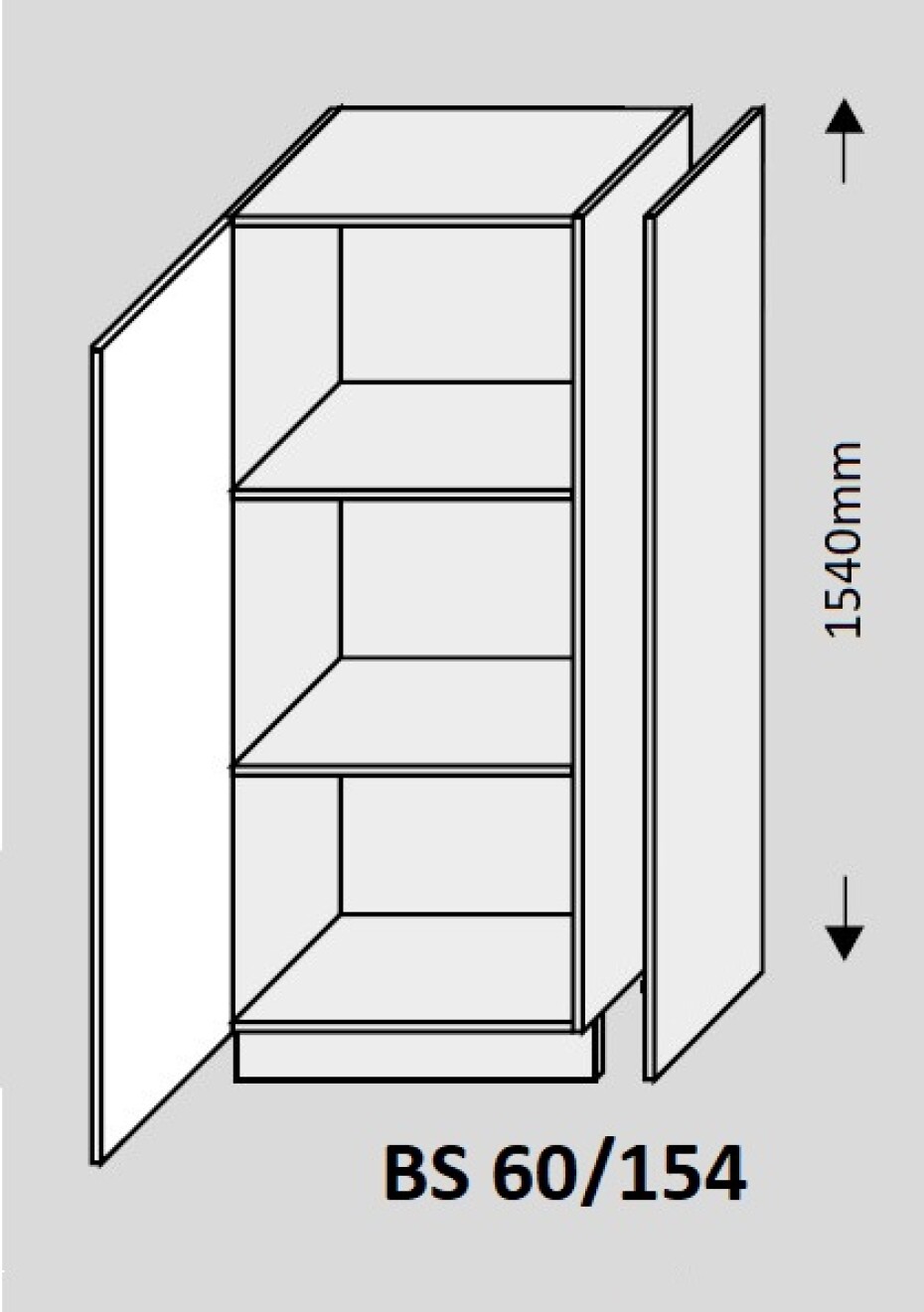 ArtExt Double system BS 60/154 ke kuchyňským linkám Barva korpusu: Grey - main (1)