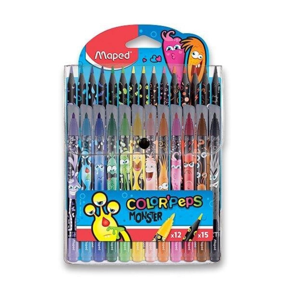 Maped Sada Color´ Peps Monster Fixy 12ks + 15ks pastelek - main (0)