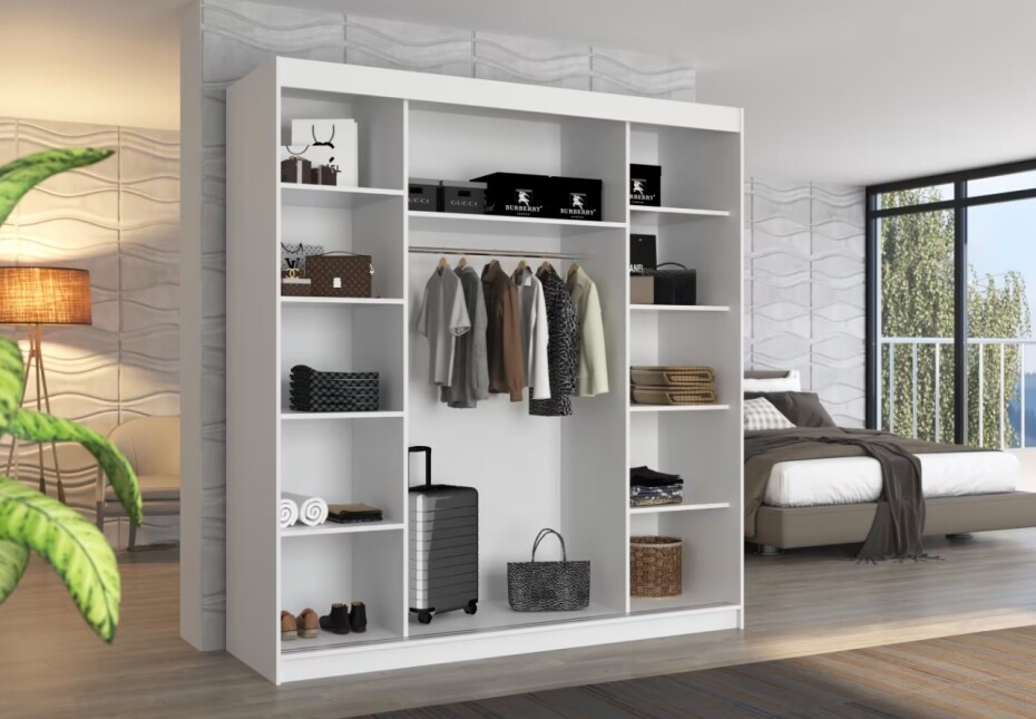 ArtAdrk Šatní skříň BERGEN | bílá 200 cm - main (2)