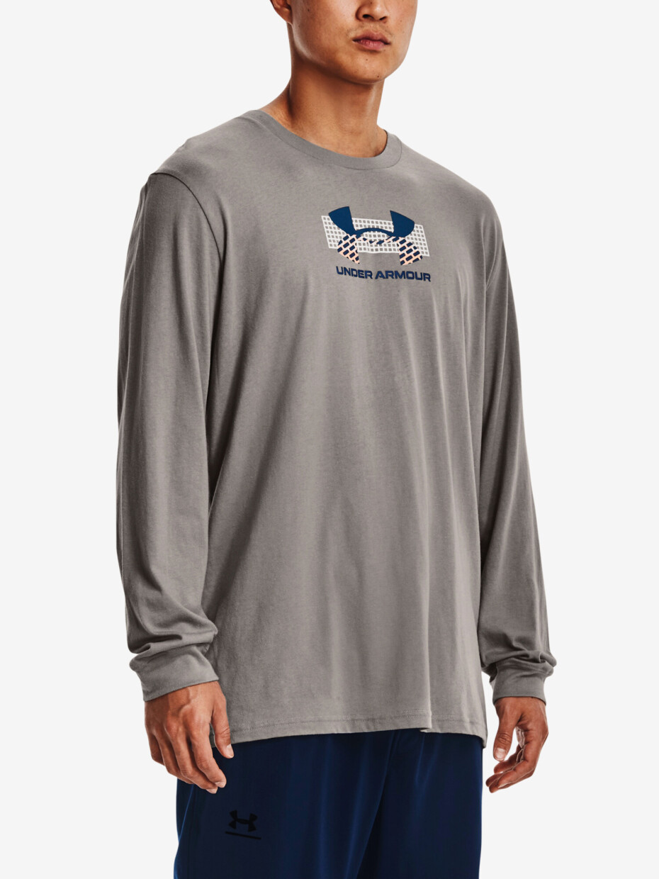 Pánské tričko Under Armour  GRID GEOMETRIC LOGO LS-GRY S - main (0)