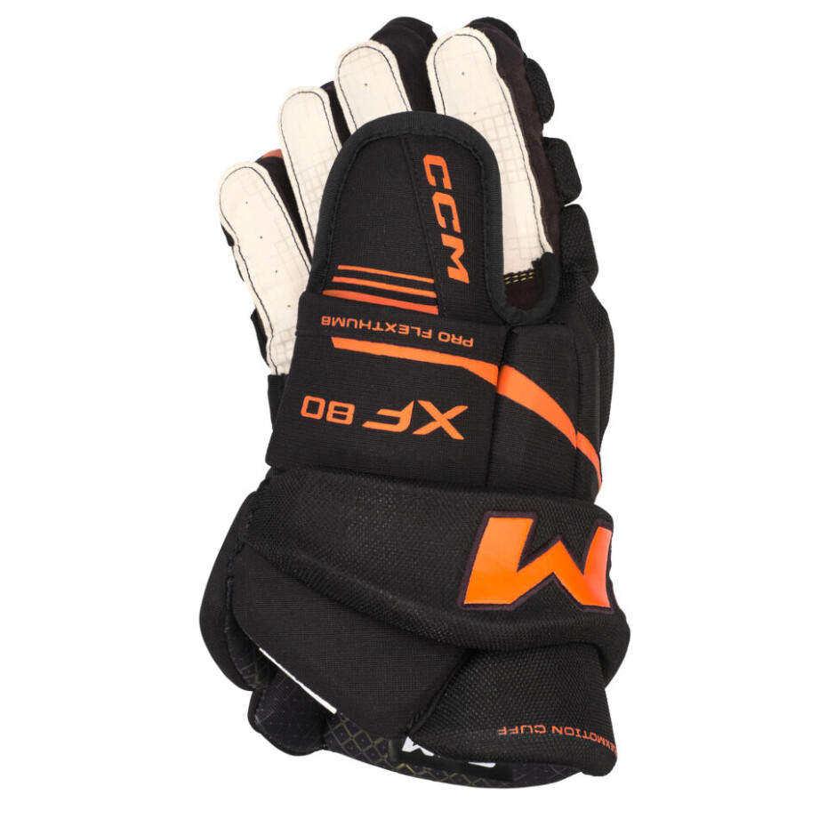 Hokejové rukavice CCM Tacks XF 80 Black/Orange Junior 10 palců - main (2)