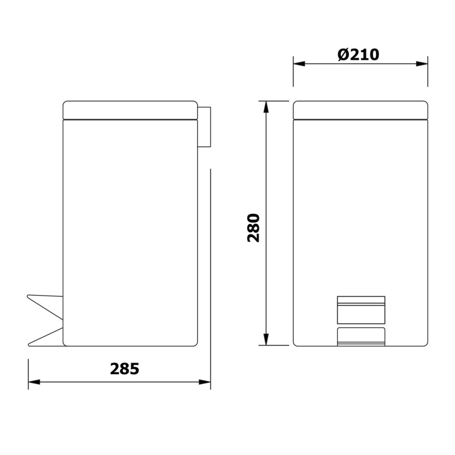 AQUALINE 27105 Simple line odpadkový koš kulatý 5 l, nerez - main (4)