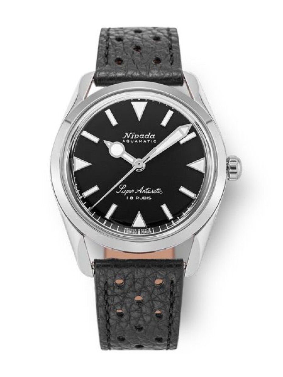 Nivada Grenchen Super Antarctic 35 mm - Black White Luminova - Bracelet Flat Link - main (1)