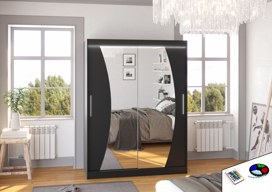 ArtAdrk Šatní skříň MODESTO | 150 cm Barva: Čokoládová - main (9)