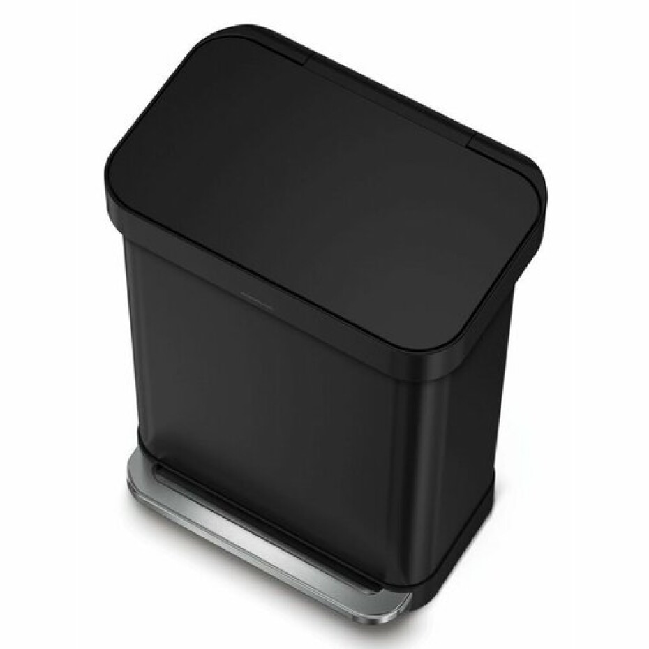 Simplehuman Obdélníkový pedálový koš s kapsou na sáčky 55 l, černá - main (1)