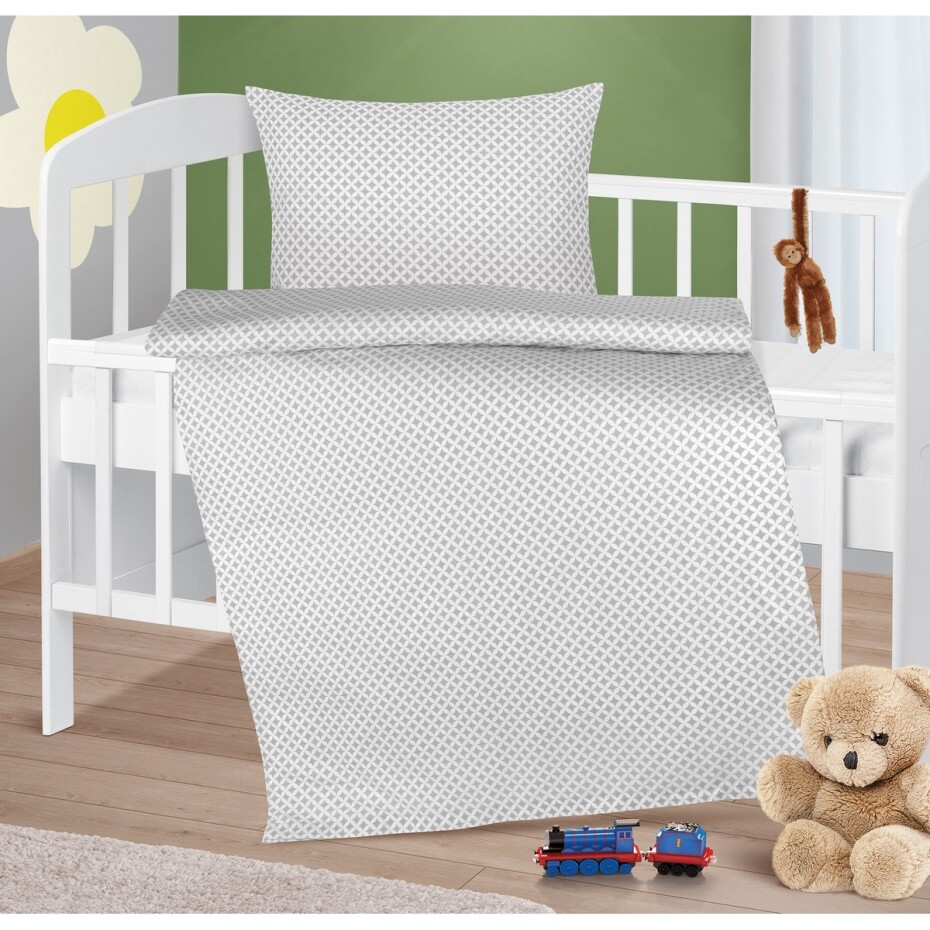 Bellatex Dětský set polštáře a přikrývky Kosočtverce šedá, 75 x 100 cm, 42 x 32 cm - main (0)