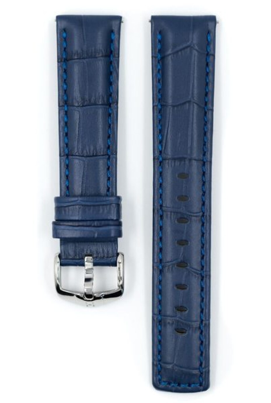 Řemínek Hirsch Grand Duke - modrý - 22 mm - L – Standardní délka (doporučujeme) - 20 mm - Stříbrná - main (1)