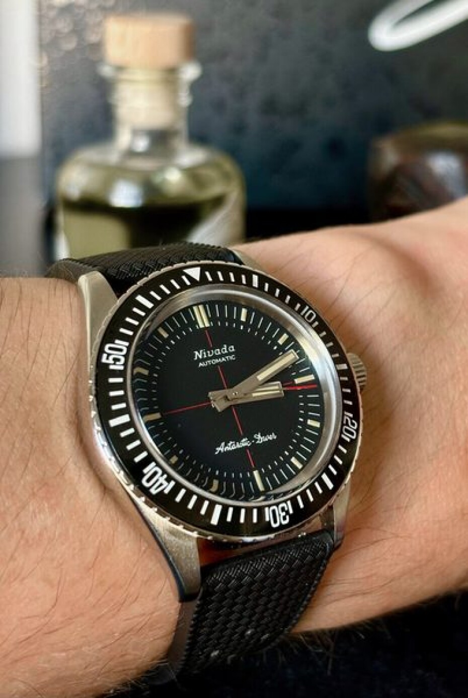 Nivada Grenchen Antarctic Diver 32044A17 - Brown Leather White Stitching - main (29)