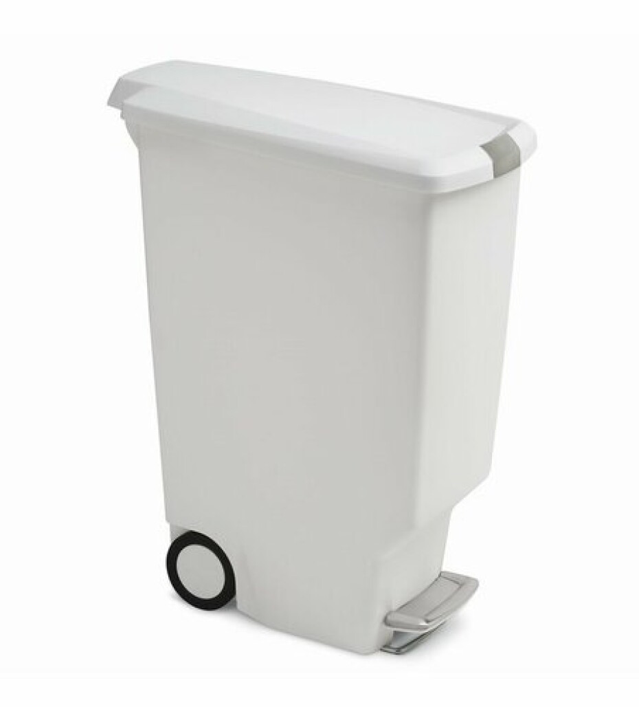 Pedálový odpadkový koš Simplehuman – 40 l, úzký, bílý plast - main (2)