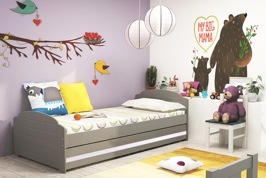 BMS Dětská postel LILI | grafit 90 x 200 cm Barva: Grafit - bílá - main (3)