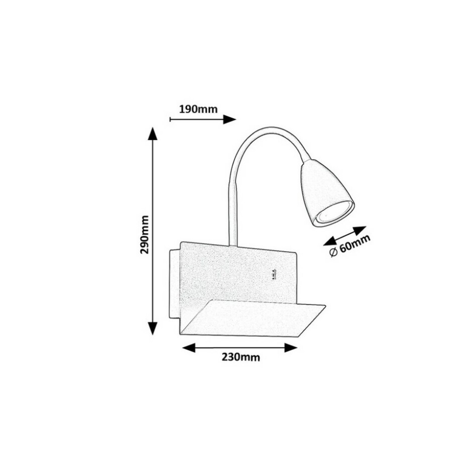 Rabalux 71089 nástěnná lampa s odkládacím prostorem Tacito, černá - main (7)