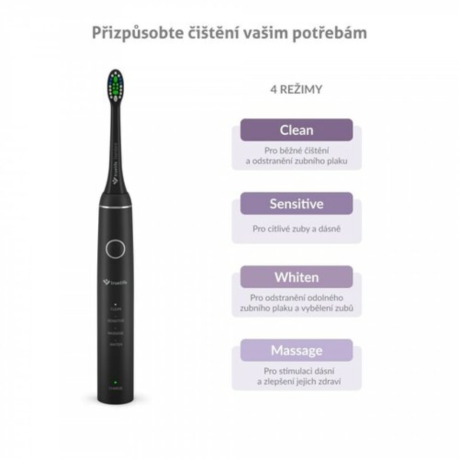 TrueLife Sonický kartáček SonicBrush Compact Black - main (1)
