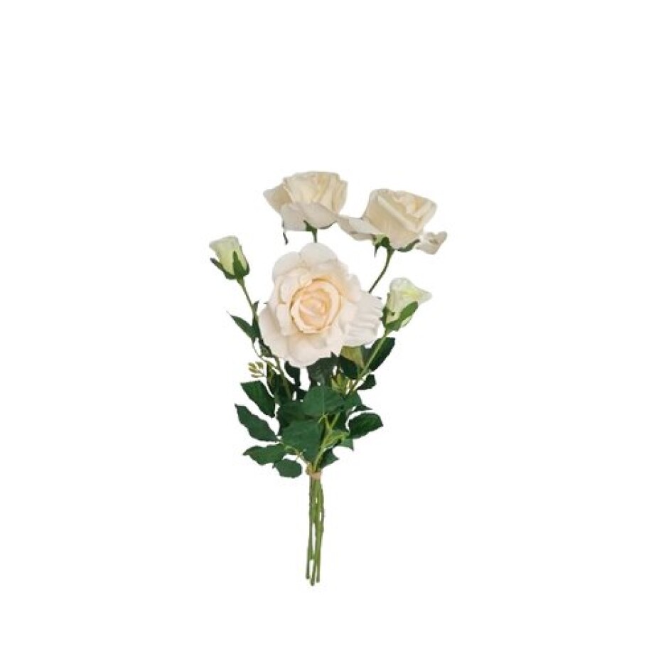 Umělá květina Růže bílá, 68 cm, 5 ks - main (0)