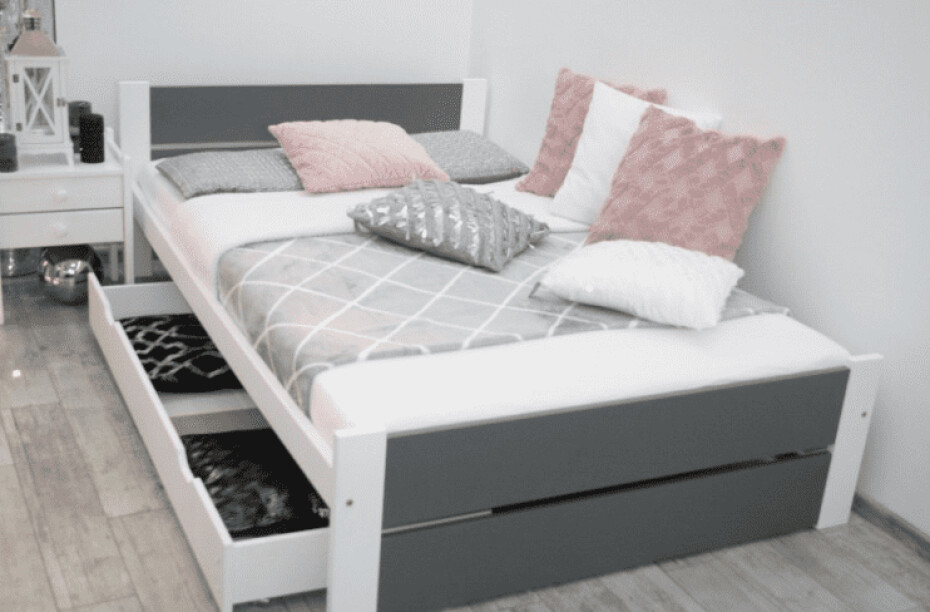 Elvisia Postel LEA s roštem | 90 x 200 cm Barva: Šedá - main (11)