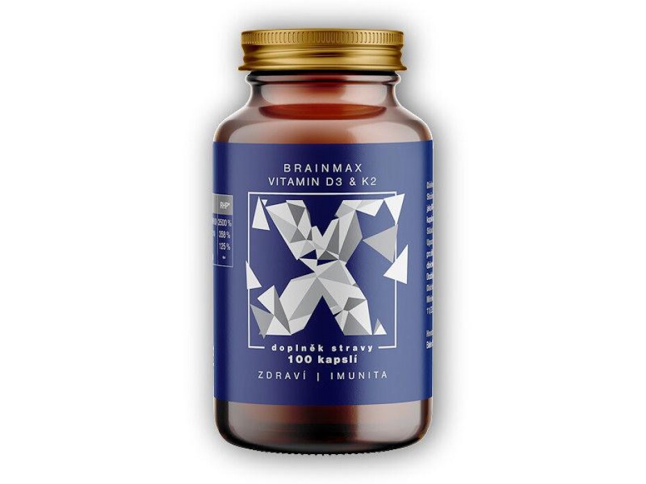 BrainMax Vitamin D3K2 D3 5000IU/K2-MK7 150mcg˙100cps - main (0)
